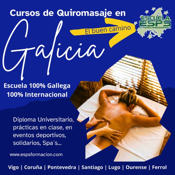 Curso de quiromasaje en Coruña y demás ciudades de Galicia